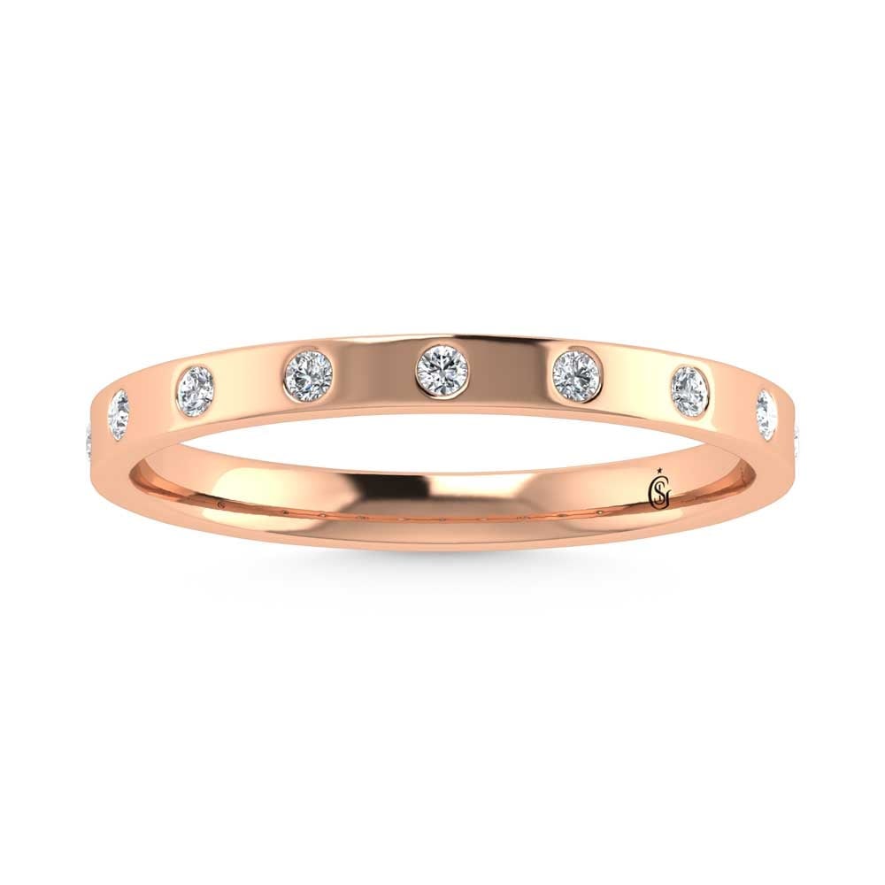 14K Rose Gold Diamond 1/10 Ct.Tw. Stackable Band: 14K Rose Gold Diamond 1/10 Ct.Tw. Stackable Band 14k Rose Gold Stone Color: G-h Stone Clarity: Si Each ring is presented in standard size 6.5. Complimentary resizing is available between sizes 510 (in