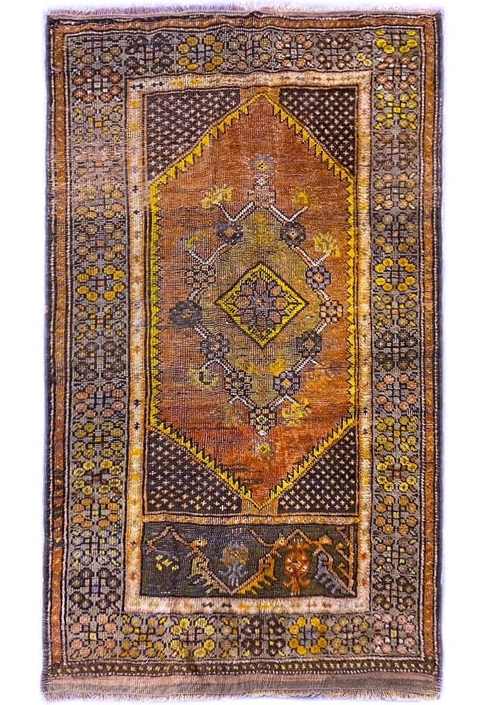 Authentic Antique Kordistan Tribe Rug 3.5 x 5.4 Hand-Knotted Wool (1 of 9)