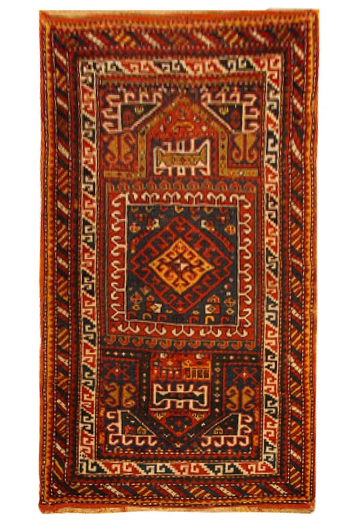 Vintage 1940s 2.10 x 5.7 Handwoven Antique Caucasian Kazak Rug (1 of 6)