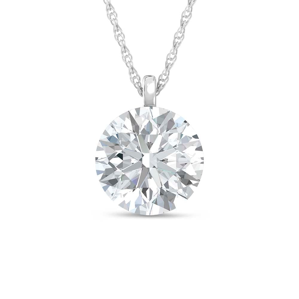 14K White Gold Lab Grown Diamond 2 Ct.Tw. Float Invisible Solitaire Pendant (1 of 3)