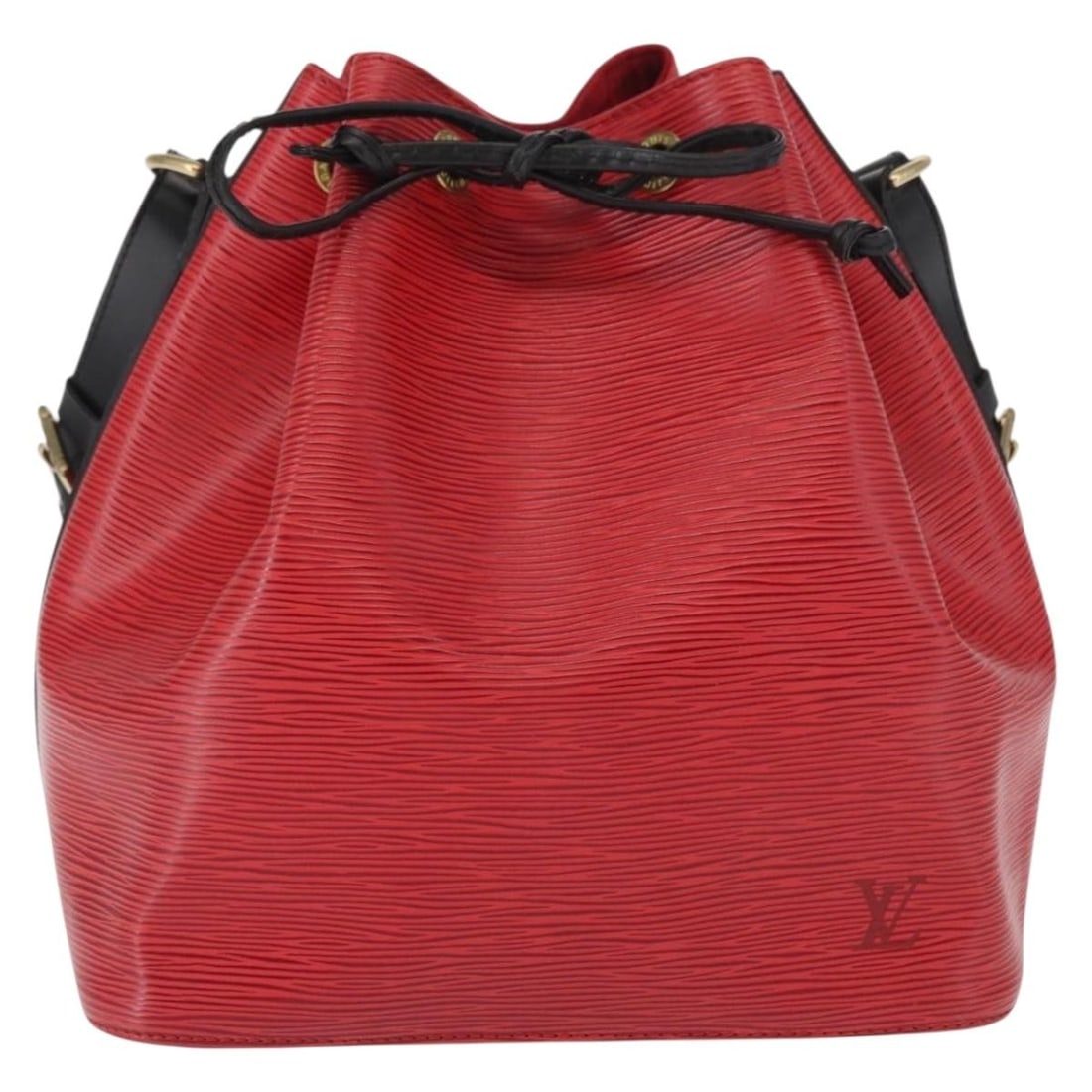 Louis Vuitton Epi Leather Petit Noe Handbag in Red: Louis Vuitton Epi Leather Petit Noe Handbag in Red The Louis Vuitton Bicolor Petit Noe is a women's handbag crafted from red Epi leather. It features a spacious interior suitable for everyday use and