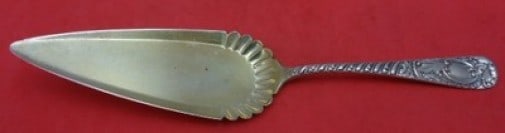 Frank Smith Earle Sterling Silver Jelly Cake Server Gold Wash 9.25": Frank Smith Earle Sterling Silver Jelly Cake Server Gold Wash 9.25" This exquisite jelly cake server is crafted from sterling silver and features a beautiful gold wash finish. Made by Frank Smith in t