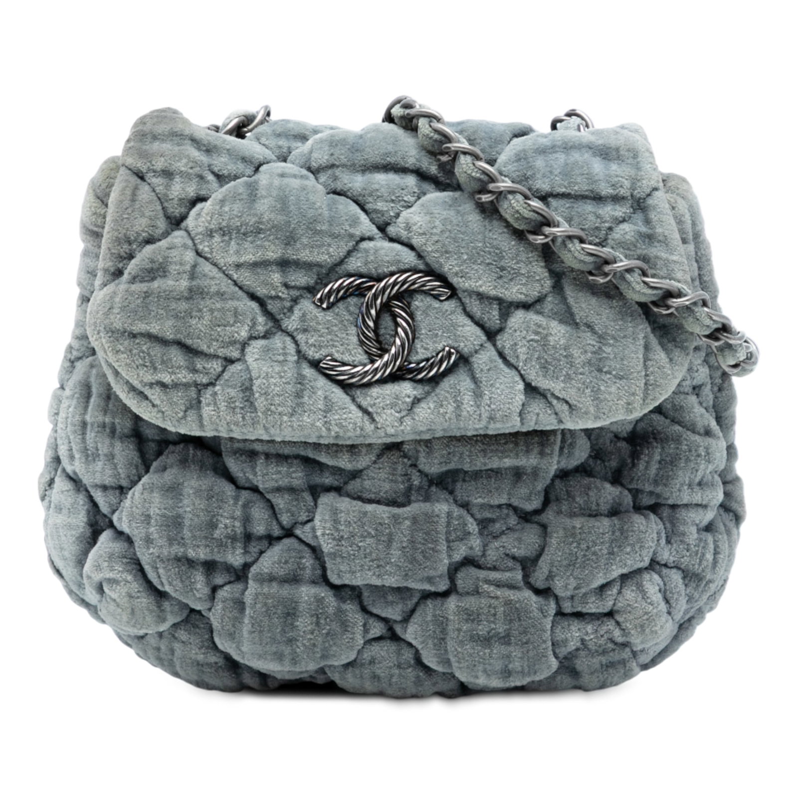 Chanel Paris Moscou Mini Velvet Bubble Quilt Crossbody Flap Bag (1 of 7)