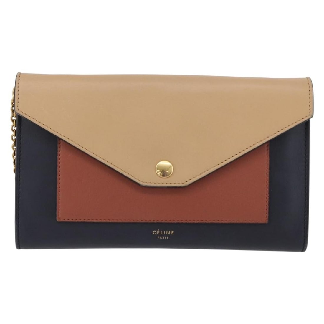 Celine Leather Multicolour Pocket Envelope Chain Wallet (1 of 18)