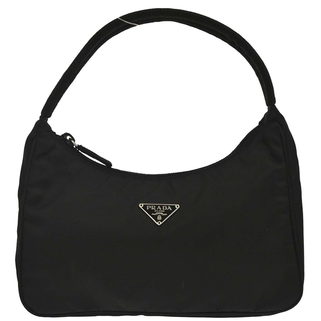 Prada Small Black Nylon Top Handle Bag with Logo Accent (1 of 10)