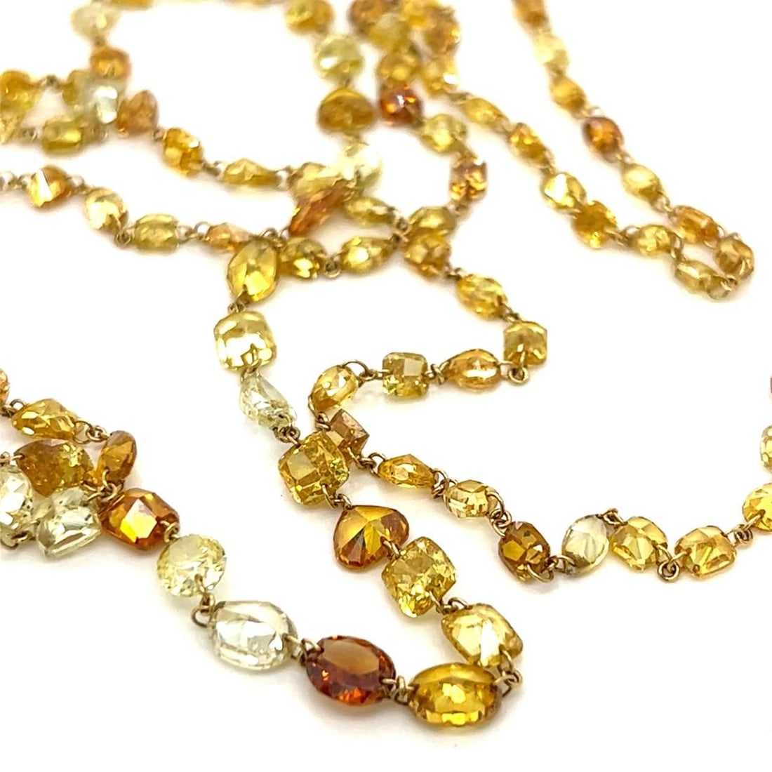 Stunning 18K Yellow Gold Necklace with 178 Natural Color Diamonds 43.06 Ct (1 of 3)