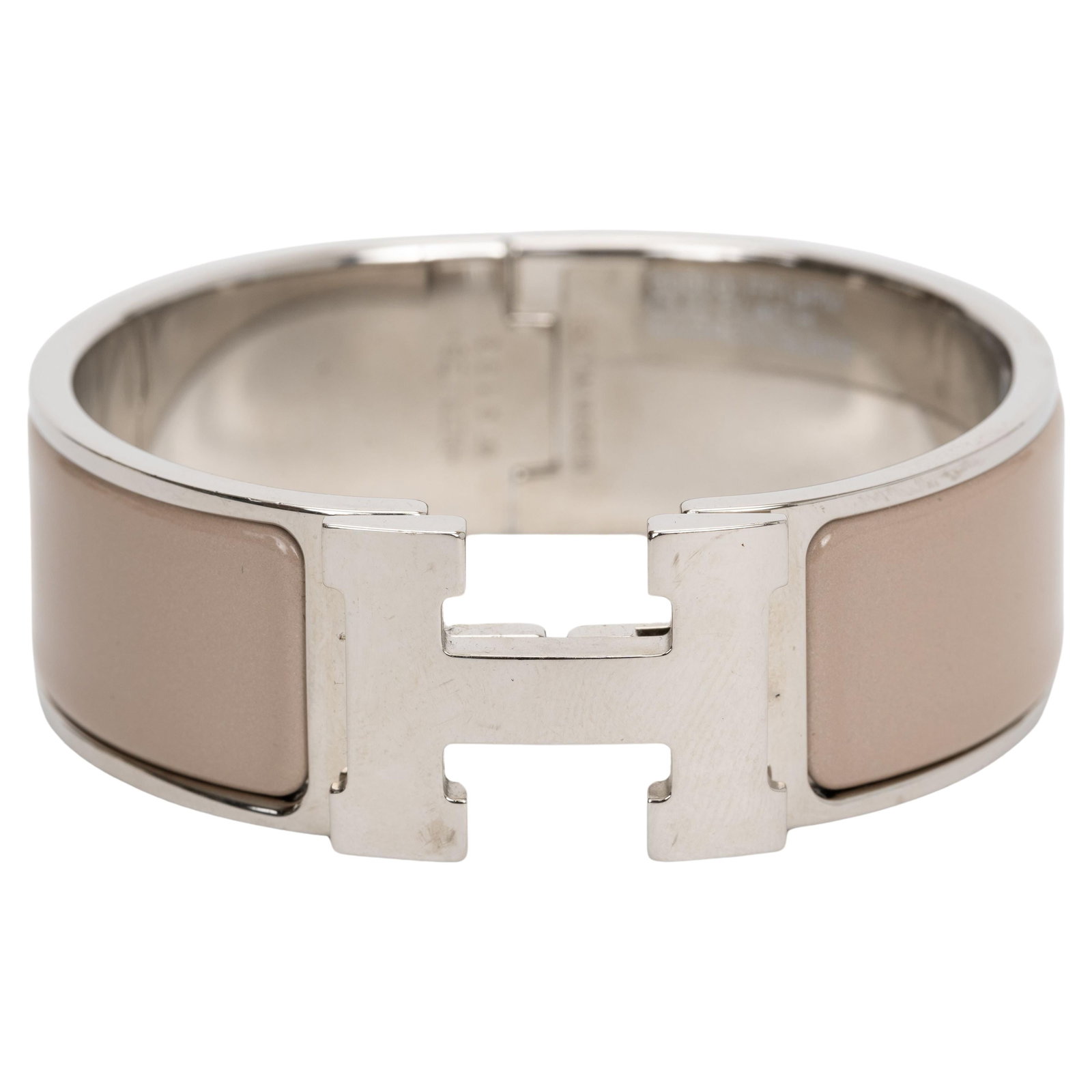 Hermes Clic Clac H Bracelet Marron Glace Palladium 2022 (1 of 4)