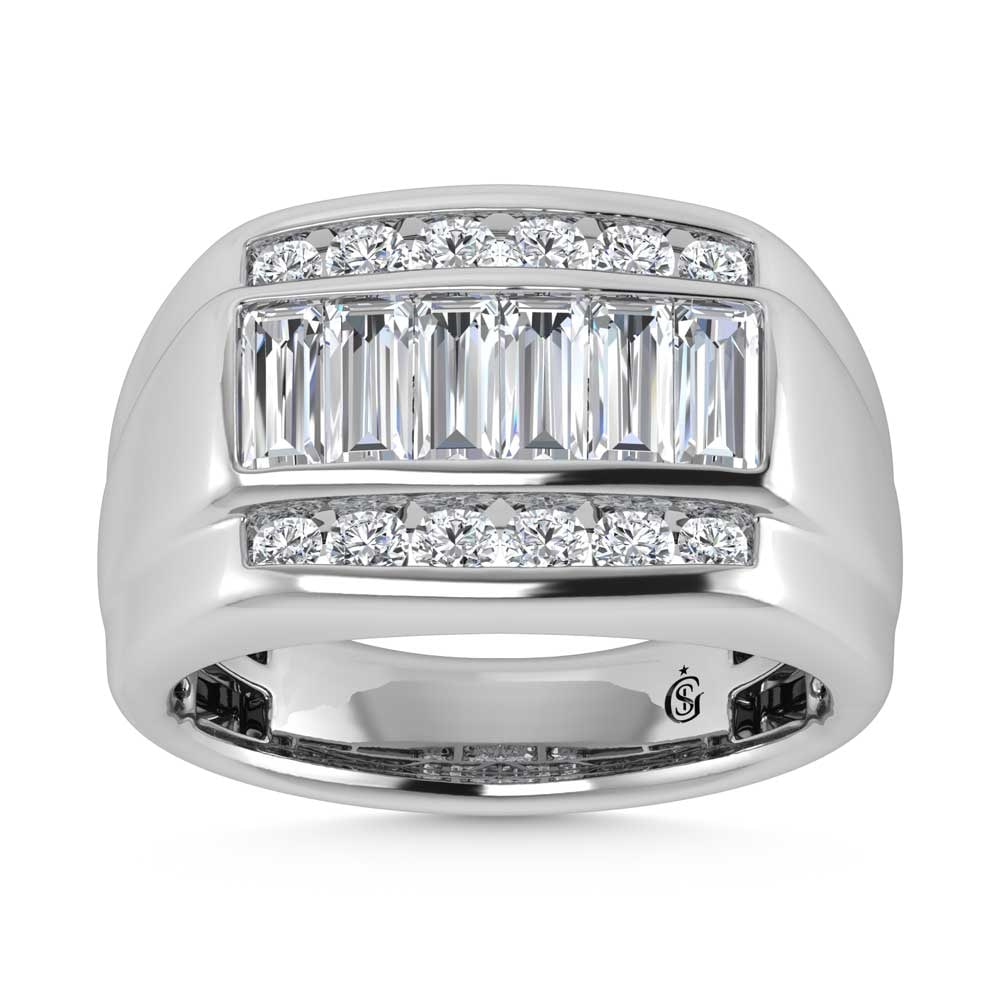 14K White Gold Lab Grown Diamond 1 7/8 Ct.Tw. Mens Ring (1 of 4)