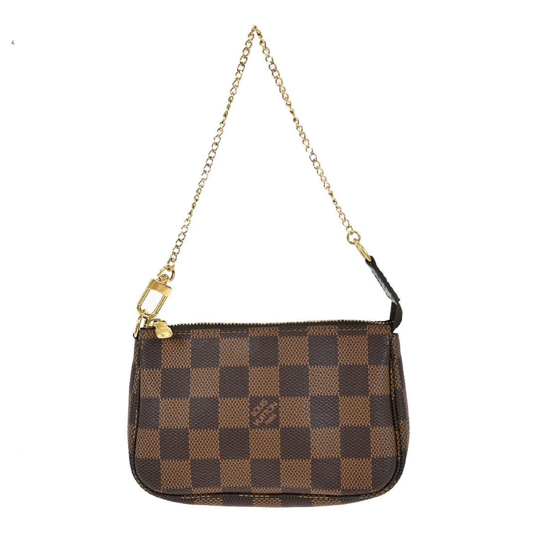 Louis Vuitton Mini Pochette Accessoires Damier Ebene Chain Strap Handbag (1 of 8)