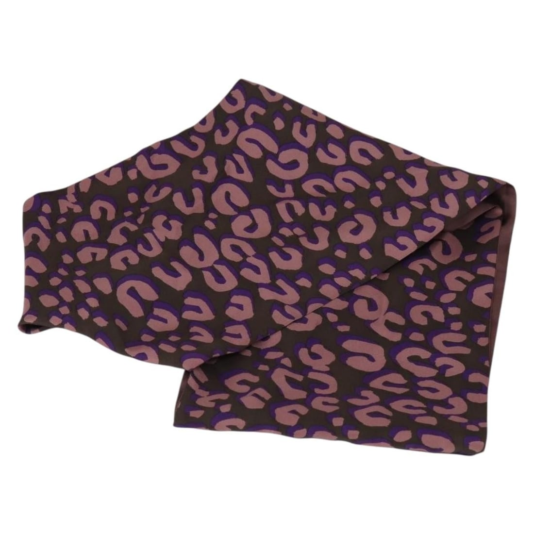 Silk Purple Leopard Print Louis Vuitton Scarf 20.9 x 7.9 Inch Made in Italy (1 of 18)