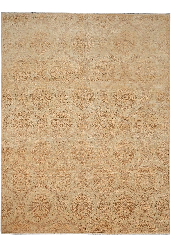 7.8 x 10 Hand-Knotted Chobi Peshawar Wool Rug Pakistan Transitional Design (1 of 9)