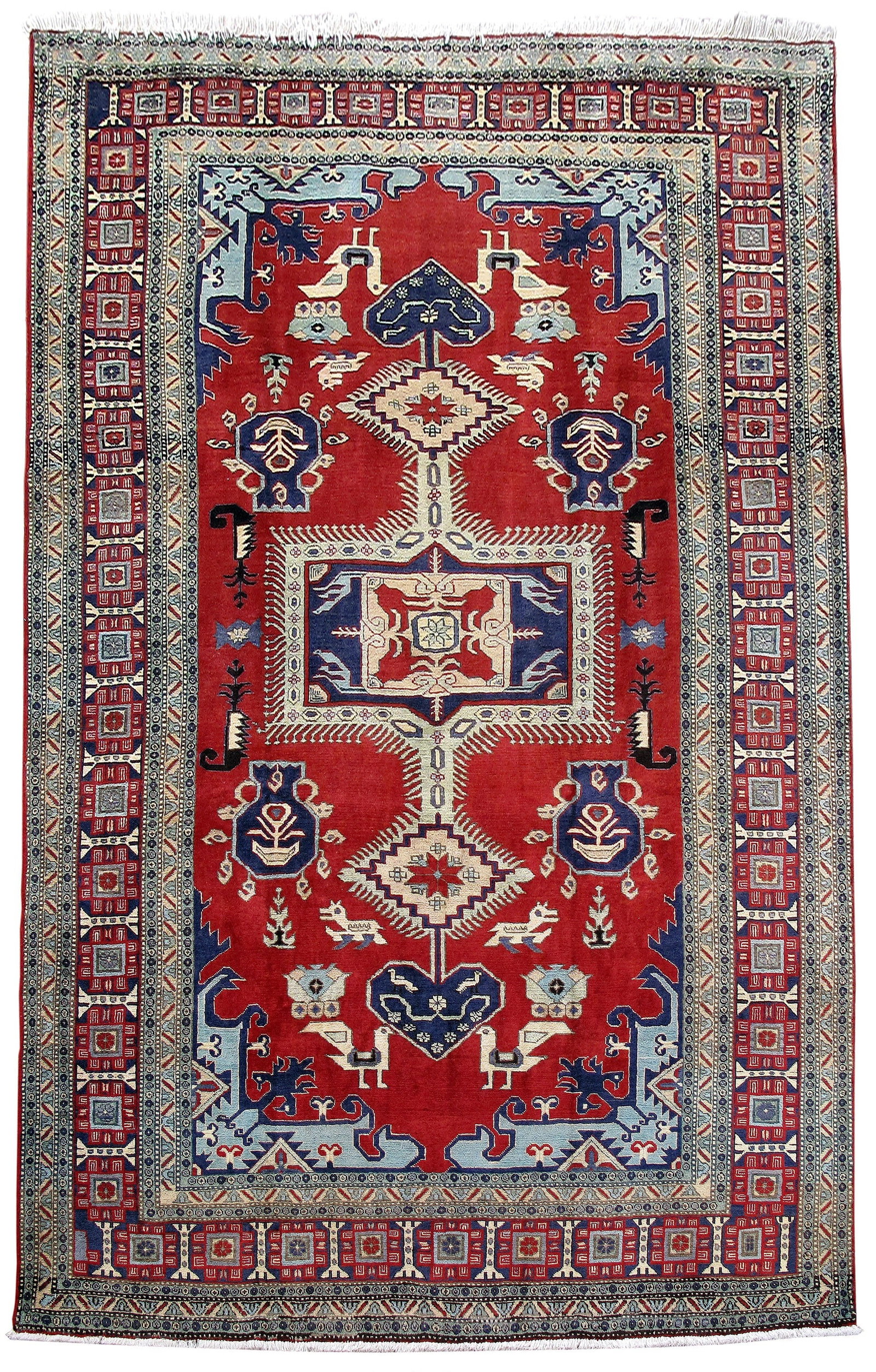 Handcrafted Red Persian Ardebil Rug 6'10 x 10'7 Elegant Design (1 of 6)