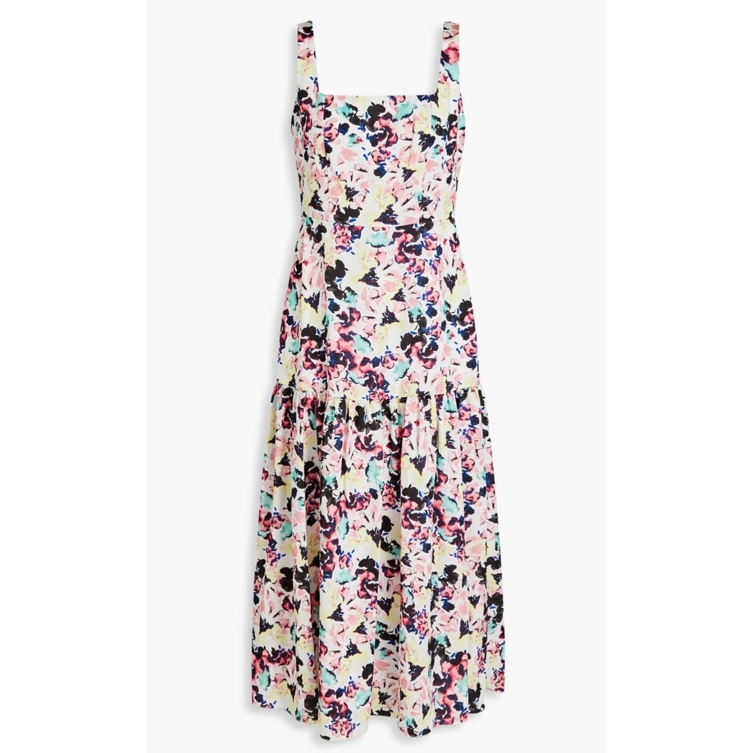 Aidan Mattox Floral Satin-Crepe Midi Dress Size 4 Fit & Flare (1 of 4)