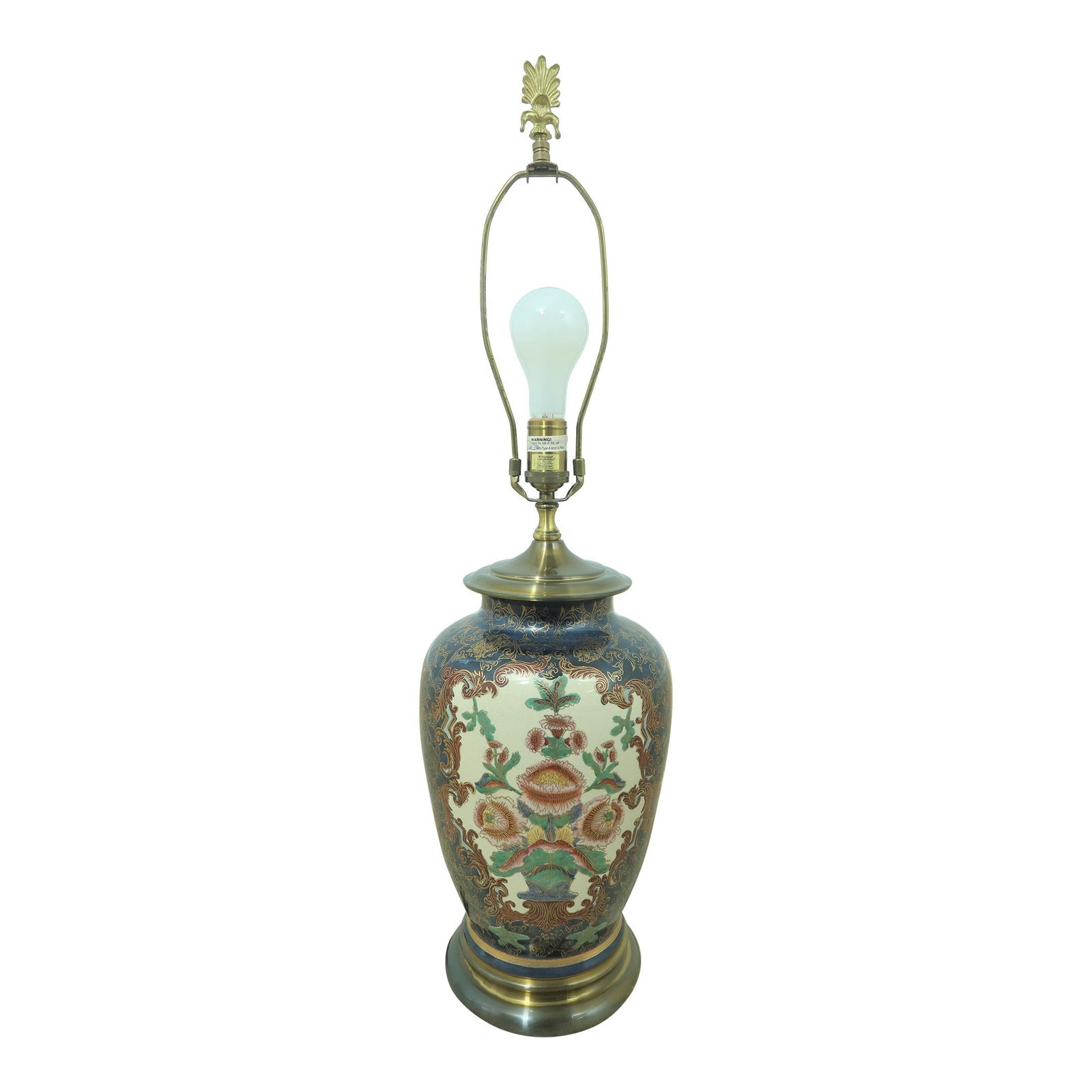 Wildwood Floral Chinoiserie Crackle Porcelain Table Lamp 32 Inches Gold (1 of 7)