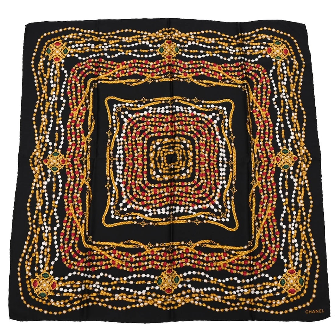 Chanel Women's Black Italian Scarf Elegant Small Accessory (1 of 4)