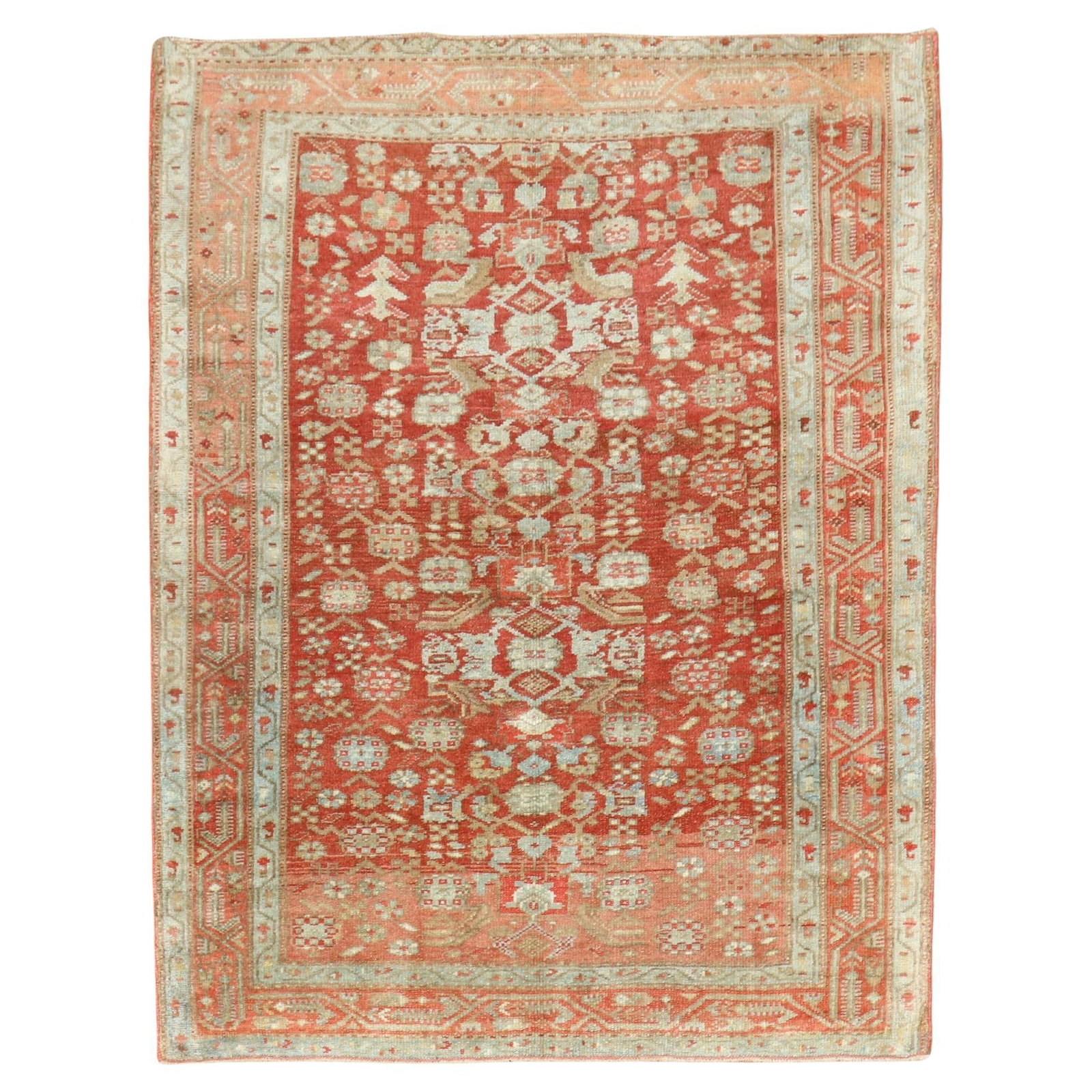 20th Century Hand-Woven Red Persian Malayer Square Rug 42 x 52: 20th Century Hand-Woven Red Persian Malayer Square Rug 42 x 52 This exquisite Zabihi Collection Red Persian Malayer rug showcases a rich tapestry of reds, making it a stunning addition to any space. H
