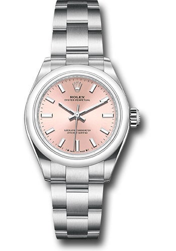 Ladies Rolex 276200 Oyster Perpetual Watch Pink Dial Green Card 2024: Ladies Rolex 276200 Oyster Perpetual Watch Pink Dial Green Card 2024 This Rolex Oyster Perpetual is a ladies' watch featuring a pink dial and a smooth bezel. It comes with an Oyster bracelet and is id