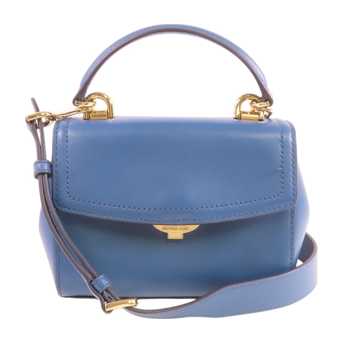 Michael Kors Blue Calfskin Leather 2-Way Shoulder Bag GHW (1 of 16)