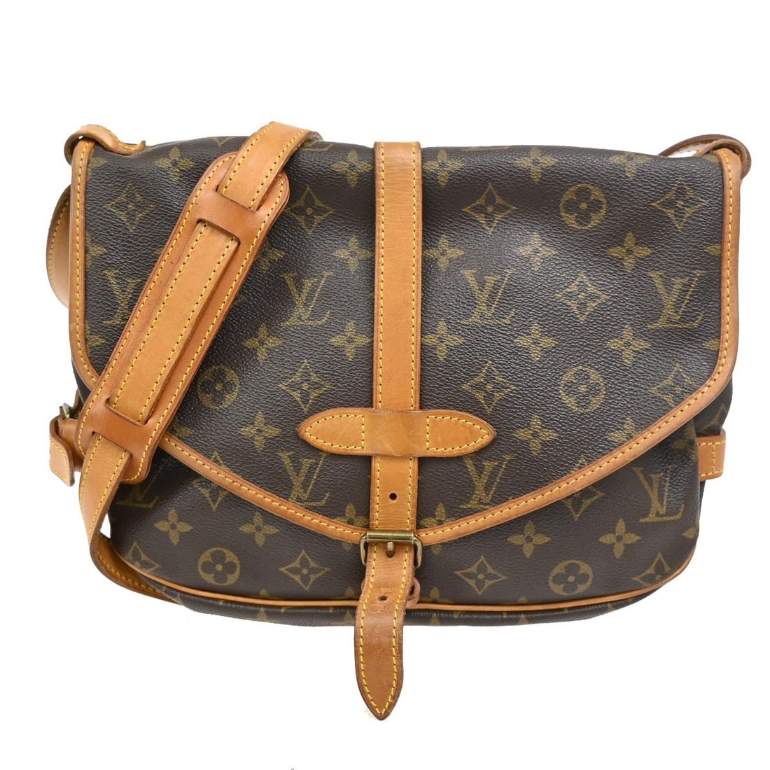 Monogram Canvas Louis Vuitton Saumur Bag Brown Unisex 30cm (1 of 15)