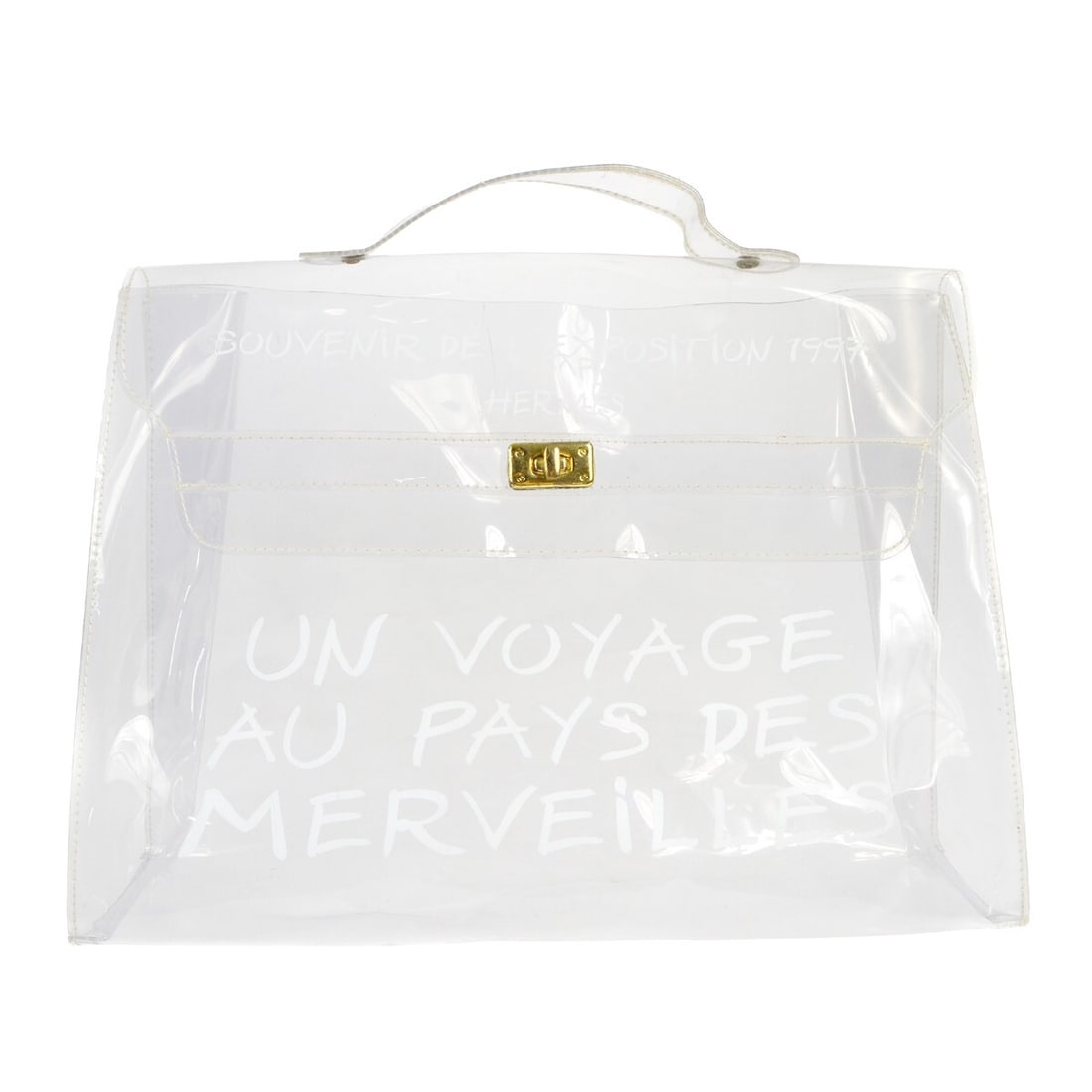 Hermes Kelly Vinyl Beach Handbag 1997 Exhibition Souvenir Clear Satchel (1 of 10)