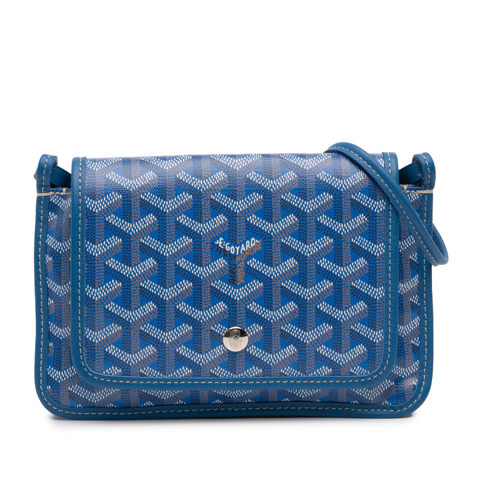 Goyard Goyardine Plumet Blue Coated Canvas Wallet With Detachable Strap (1 of 12)
