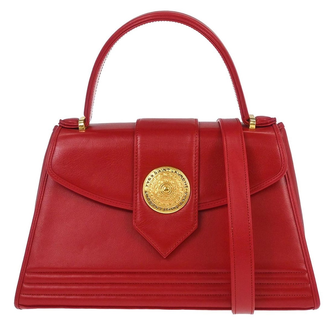 Red Leather Vintage Saint Laurent Handbag for Women (1 of 11)
