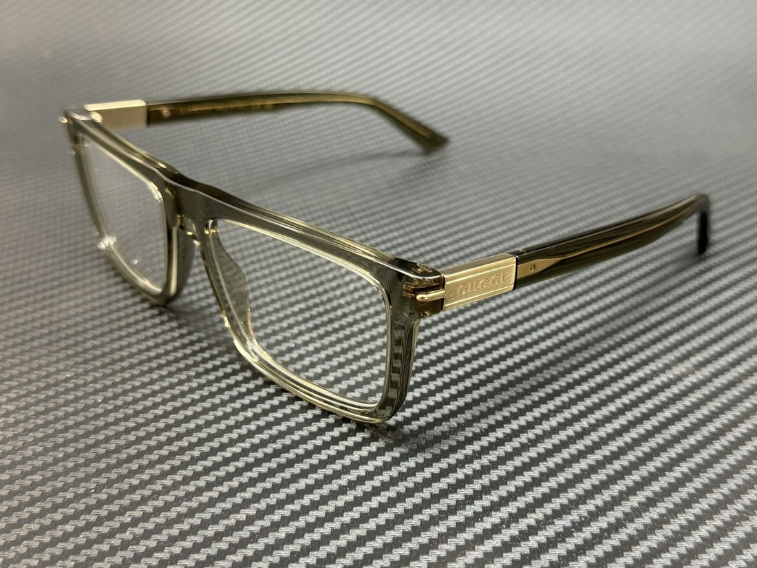 Gucci GG1504O 008 Gray Transparent Men's Eyeglasses with Authenticity (1 of 5)
