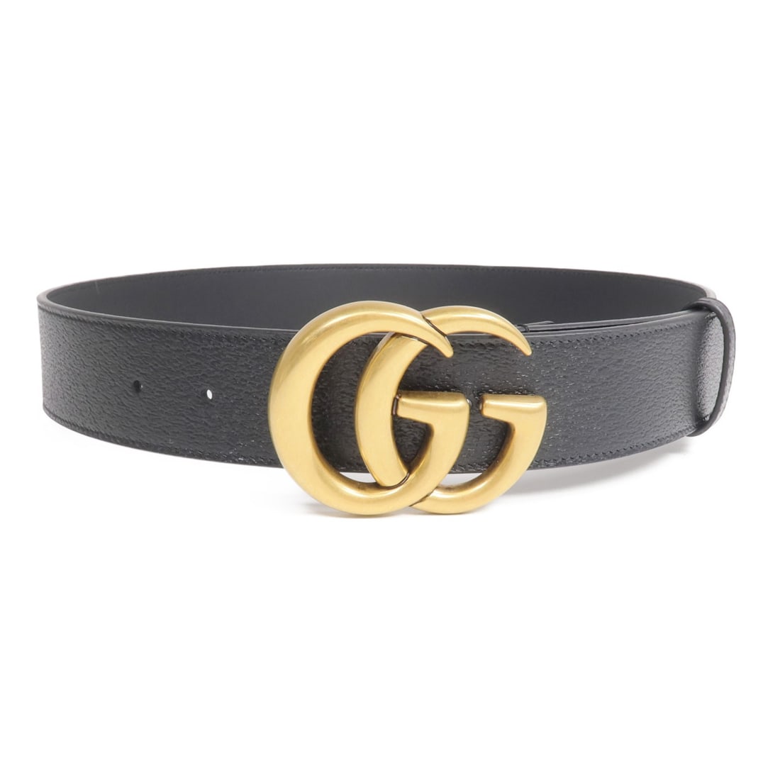 Gucci GG Marmont Black Calfskin Leather Belt Gold Hardware (1 of 7)