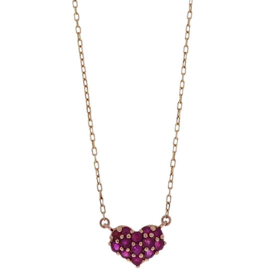 10K Gold Necklace with Ruby Pendant Charm (1 of 4)