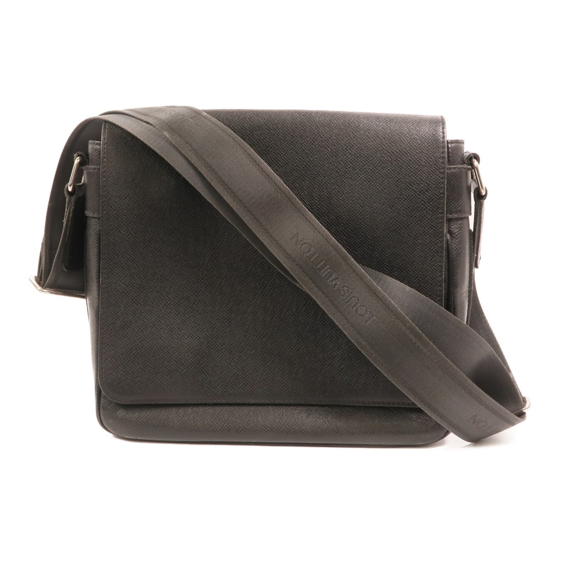 Louis Vuitton Roman PM Black Leather Messenger Bag M32699 with Silver Hardware (1 of 16)