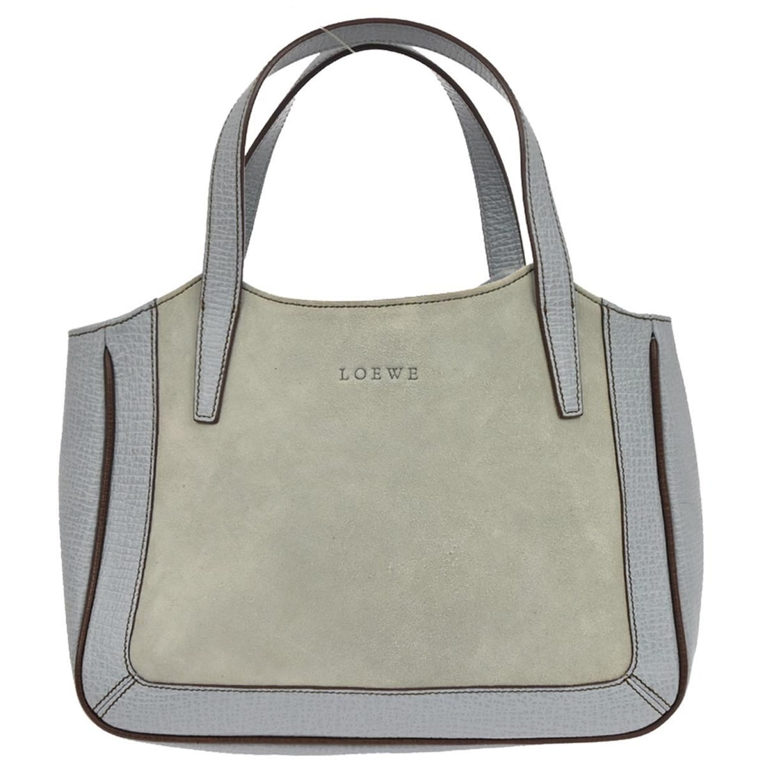 Loewe Small Light Blue Suede Top Handle Bag with Double Handles (1 of 10)