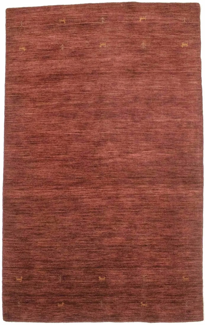 4x6 Wool Area Rug in Maroon Red Modern Hand-Loomed Style (1 of 13)
