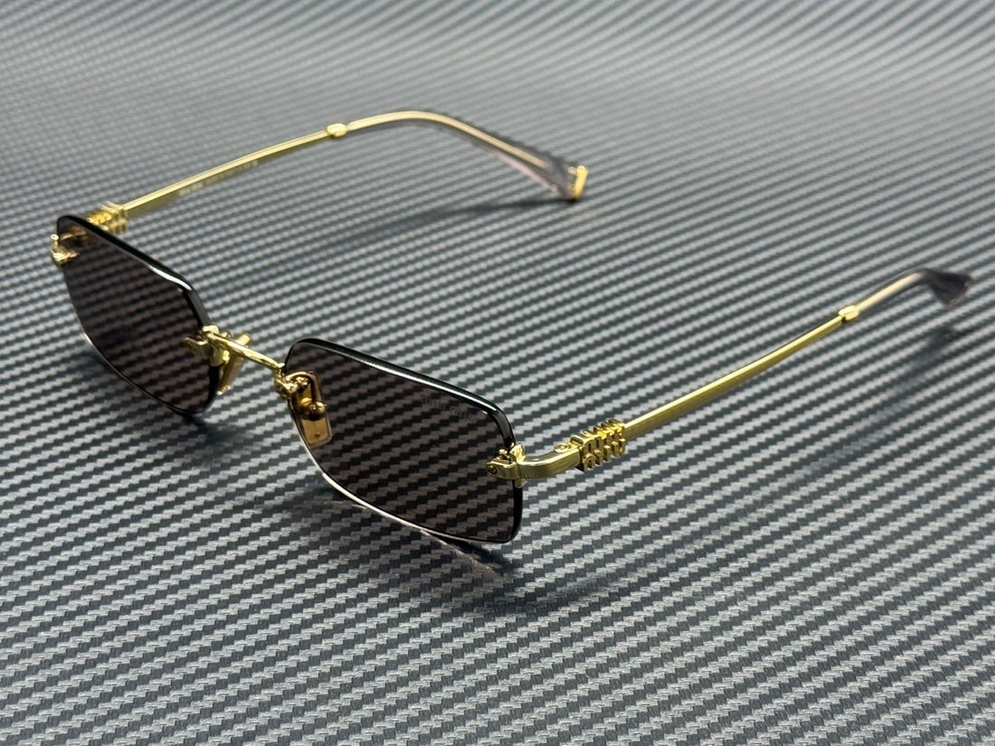 Miu Miu MU B50S 5AK20I Gold Frame 52mm Women's Purple Brown Sunglasses (1 of 5)