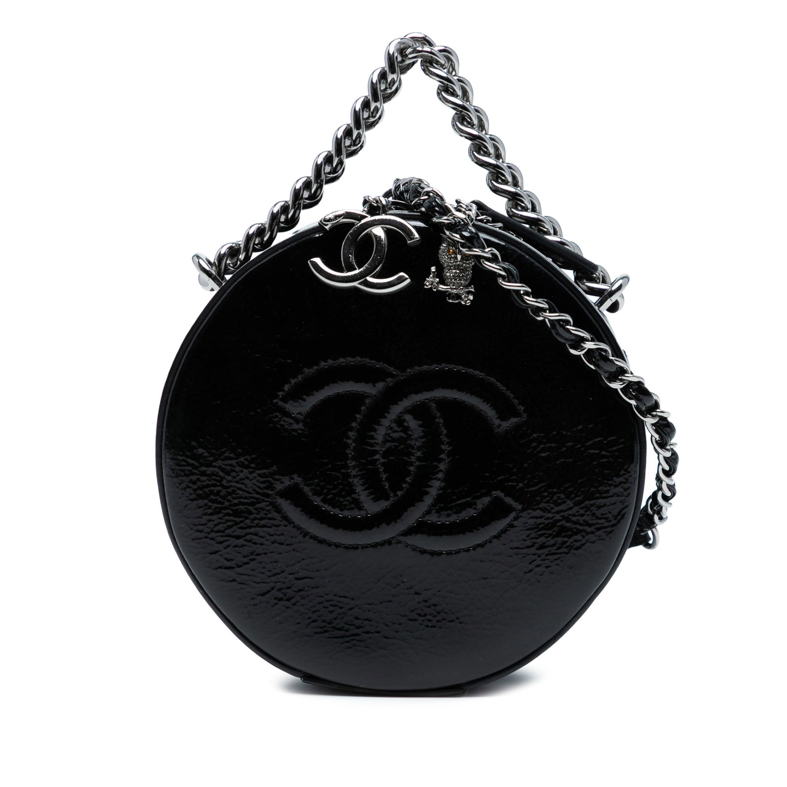 Chanel Black Patent Leather Round As Earth Crossbody Bag (1 of 8)