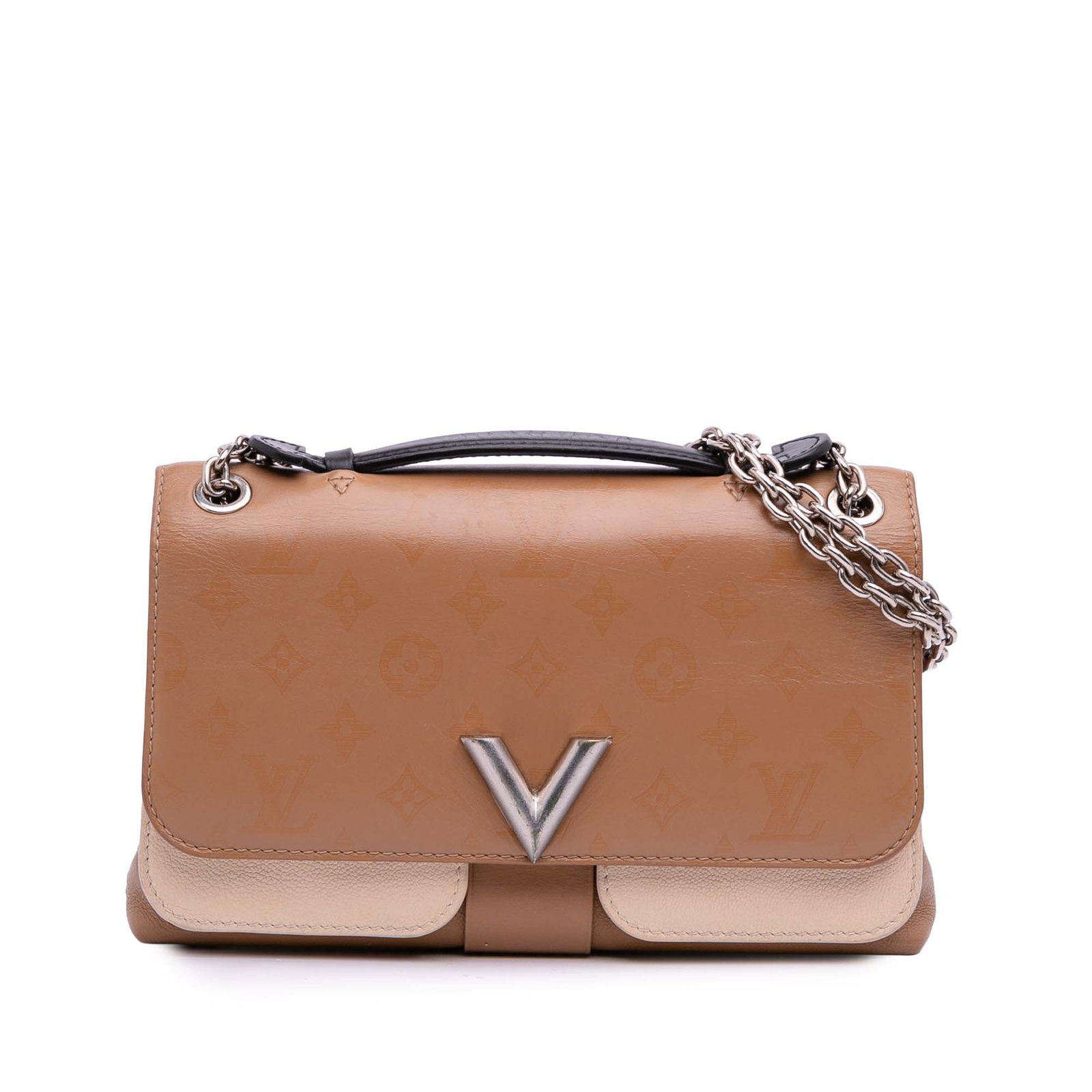 Louis Vuitton Monogram Cuir Plume Ecume Very Chain Leather Satchel (1 of 12)
