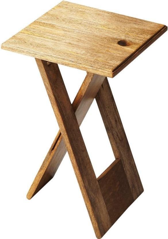 Butler Mango Wood Hammond Side Table Beige Transitional Design (1 of 1)