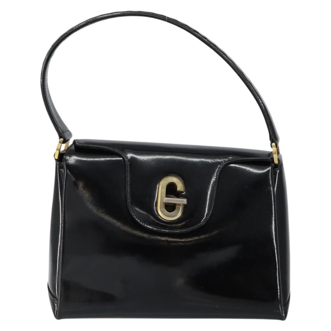 Black Patent Leather Vintage Gucci Handbag with Enamel Details (1 of 18)