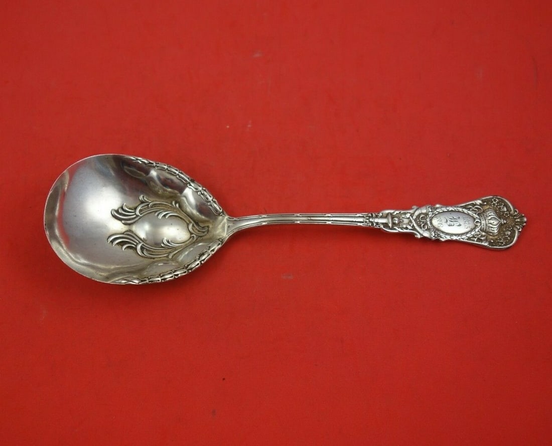 Durgin Empire Sterling Silver Serving Spoon 8 1/2 Inch Fancy Bowl (1 of 3)