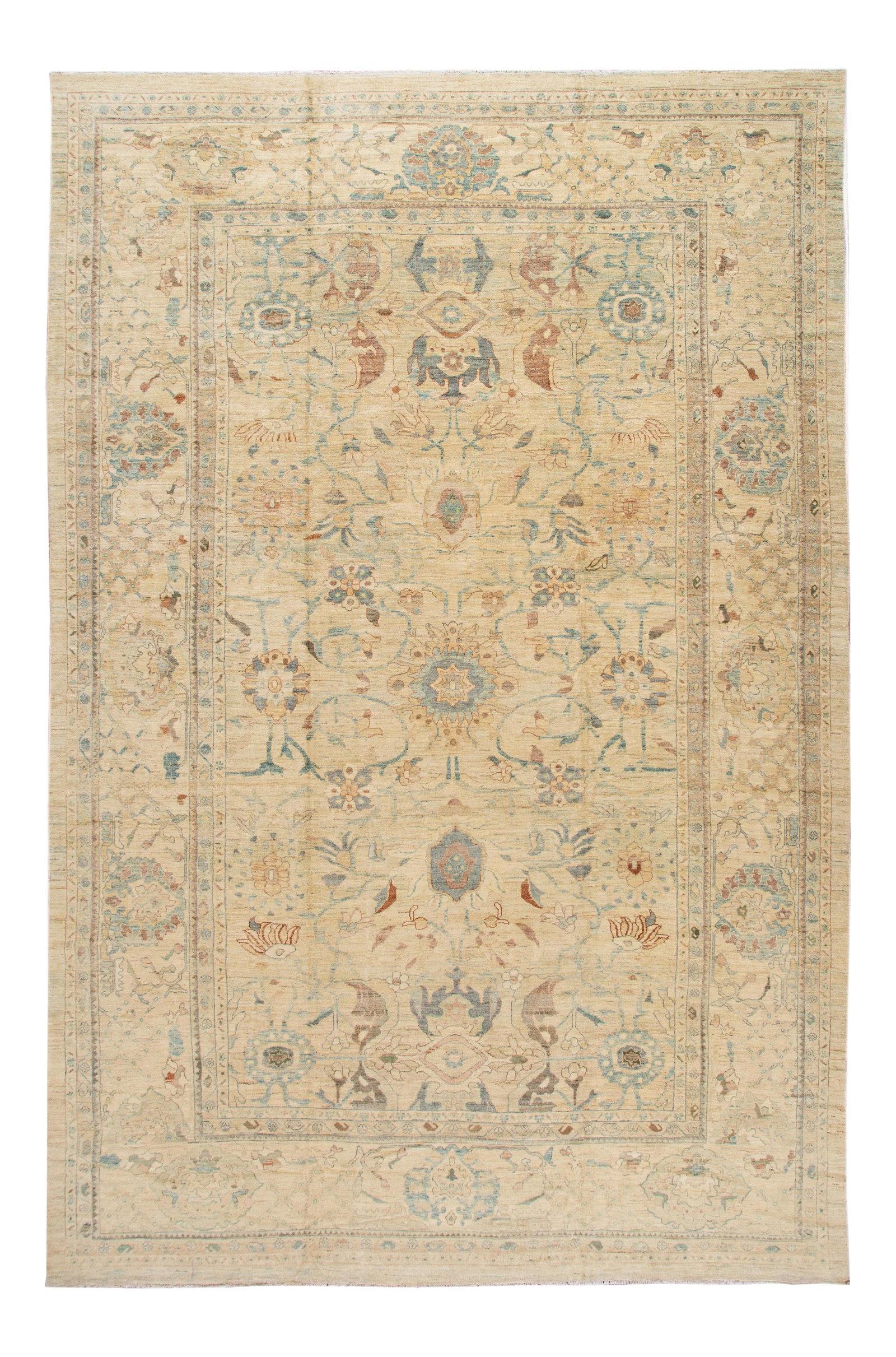 Oversize Wool Rug Modern Sultanabad 13' x 19'10' Beige (1 of 10)