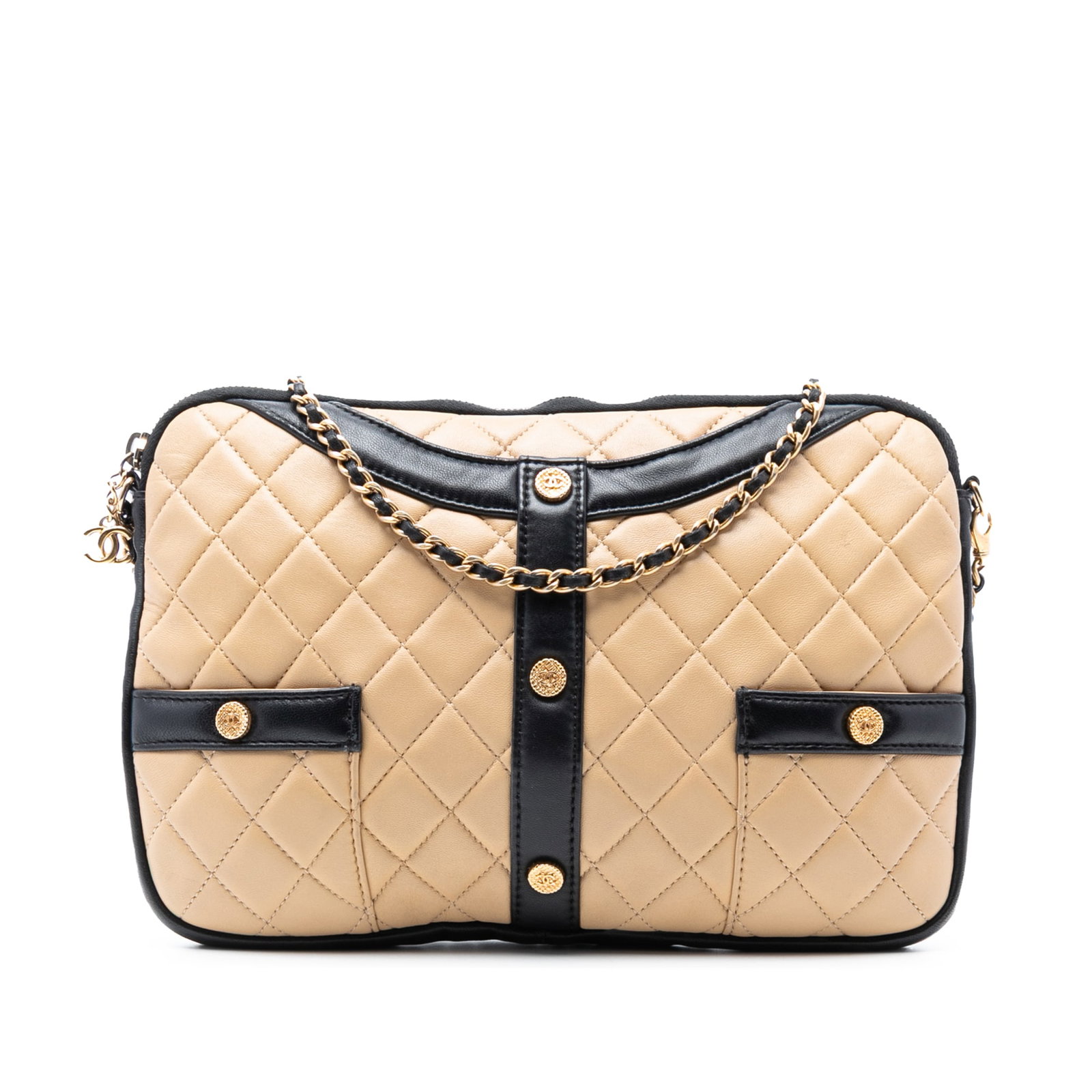 Chanel Small Brown Quilted Lambskin Girl Clutch on Chain: Chanel Small Brown Quilted Lambskin Girl Clutch on Chain This exquisite Chanel Small Quilted Lambskin Girl Clutch on Chain is crafted from luxurious lambskin leather, showcasing a beautiful brown hue.