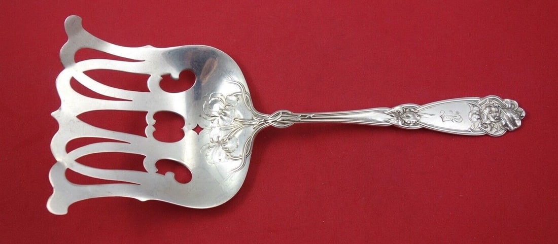 Alvin Fleur de Lis Sterling Silver Asparagus Fork 9 1/8 Inch (1 of 2)