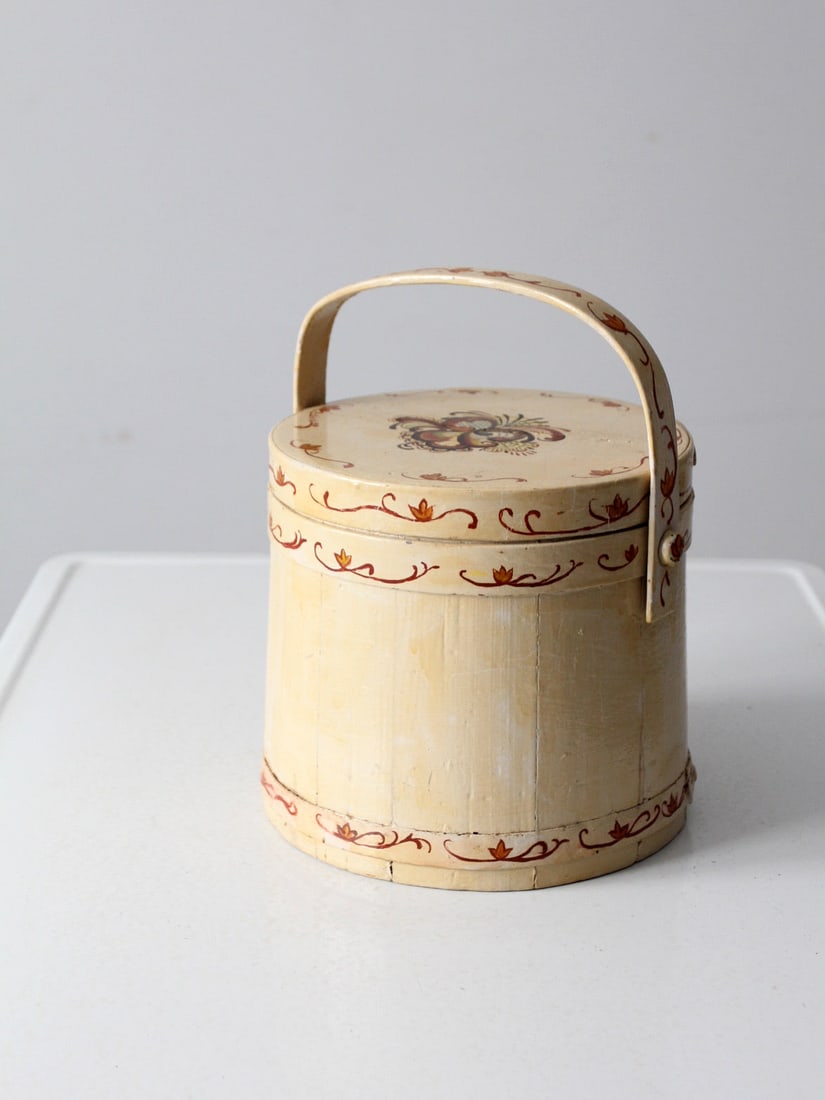 Vintage Hand-Painted Sugar Bucket with Lid and Handle (1 of 14)