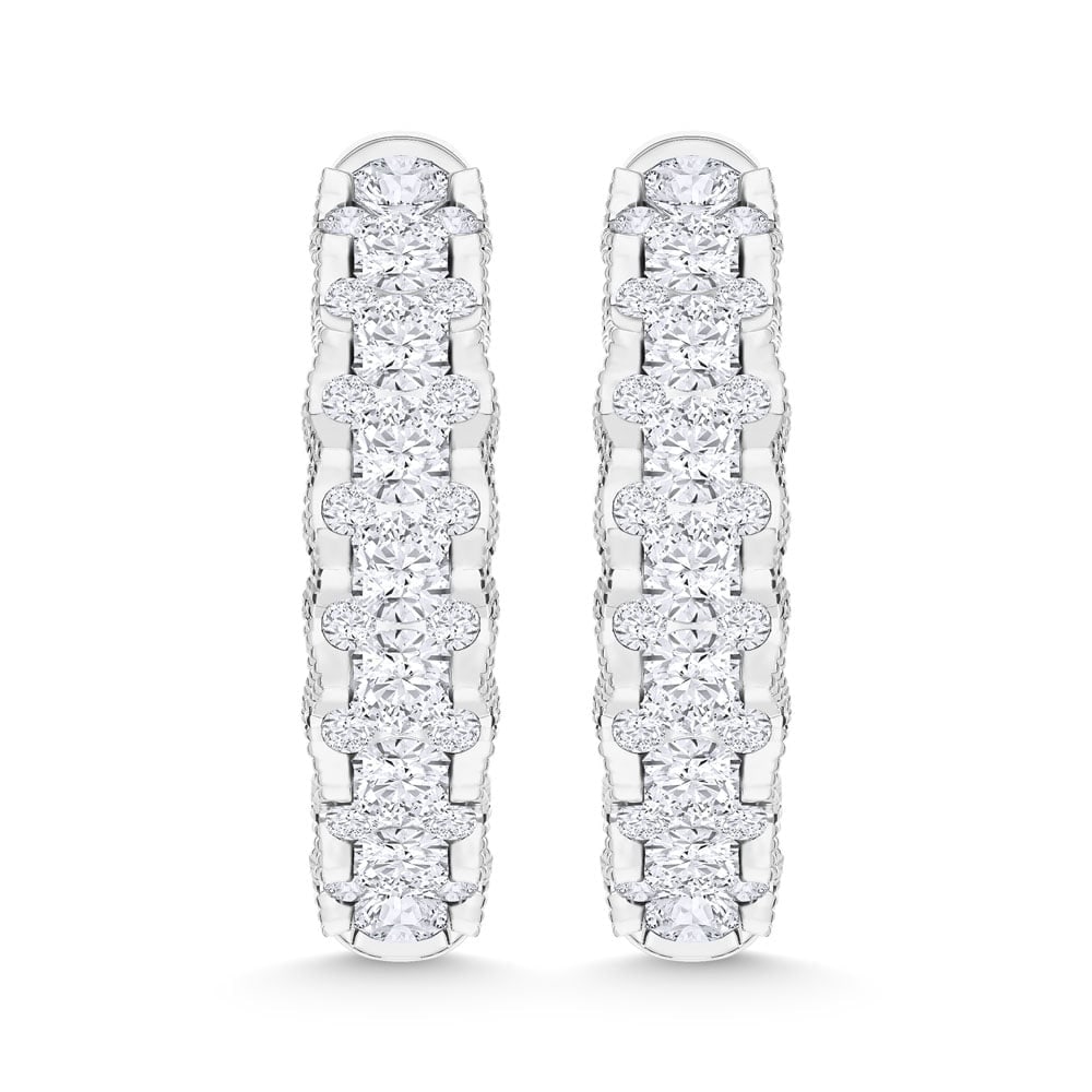 10K White Gold Lab Grown Diamond 1 Ct.Tw Hoop Earrings: 10K White Gold Lab Grown Diamond 1 Ct.Tw Hoop Earrings 10K white gold hoops featuring 1 Ct.Tw. lab-grown diamonds. 10k White Gold Stone Color: D-f Stone Clarity: Vs PLEASE NOTE: Framed, Large, or heav