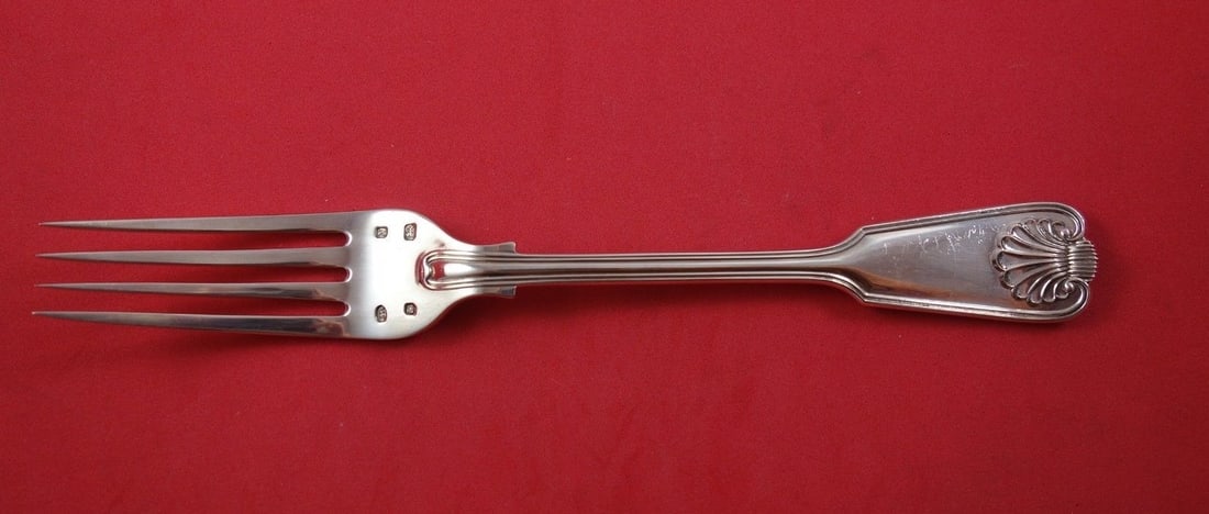 James Robinson Sterling Silver Fiddle Thread & Shell Dinner Fork 8.25" (1 of 1)