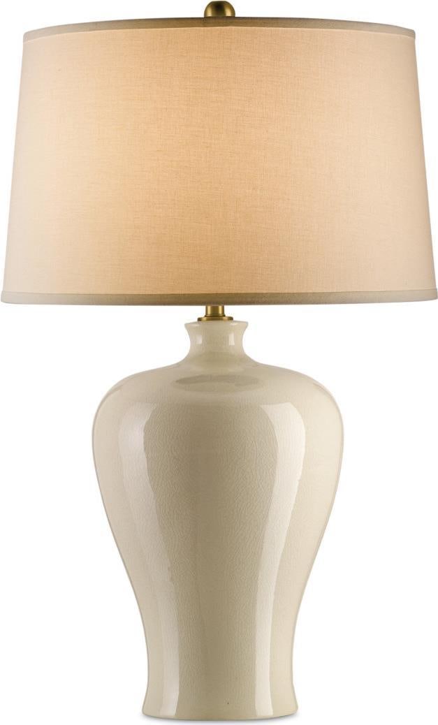 Blaise Table Lamp Currey Cream Crackle Transitional Style 3-Way Switch (1 of 2)