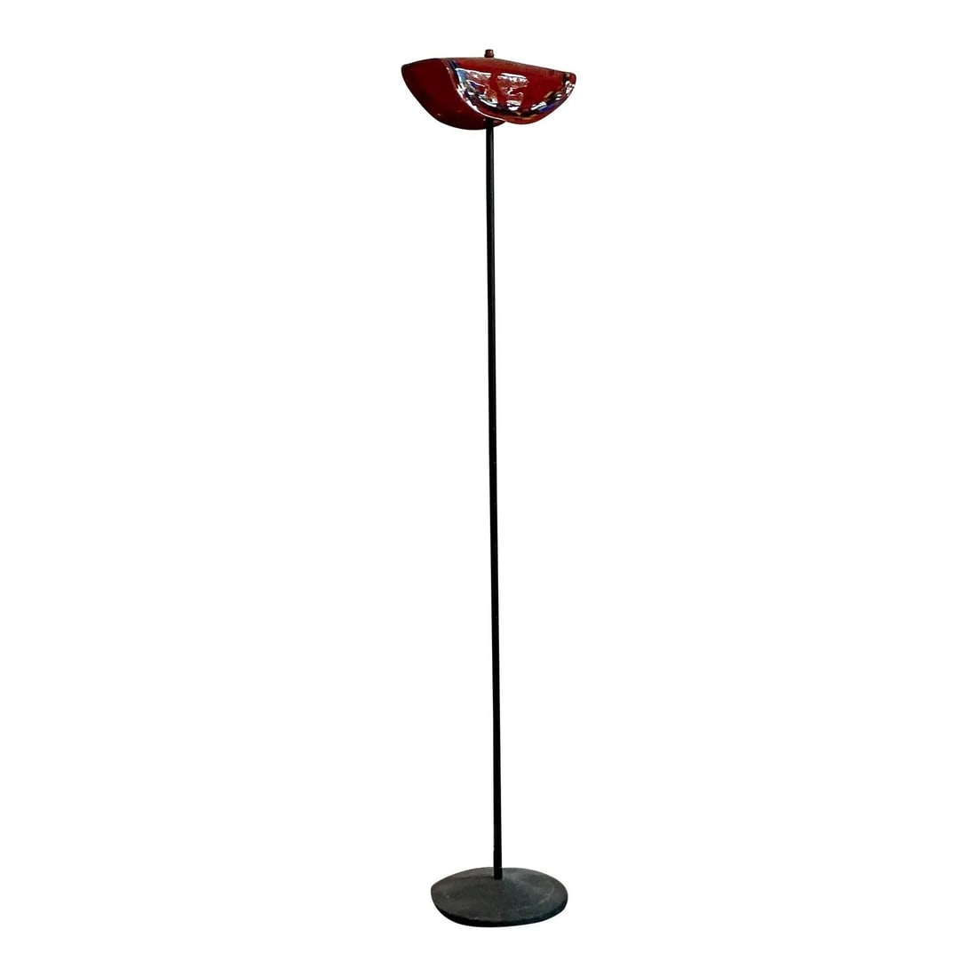 Vintage Boho Art Glass Floor Lamp Ruby Red Murano Style (1 of 6)