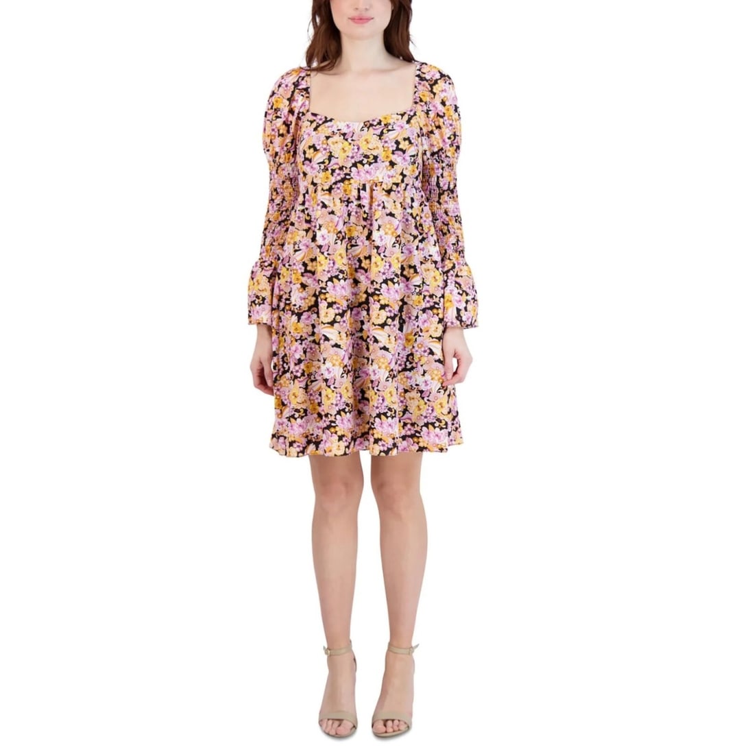 BCBGMAXAZRIA Floral Mini Cocktail Dress Retro Style Size 10 (1 of 2)