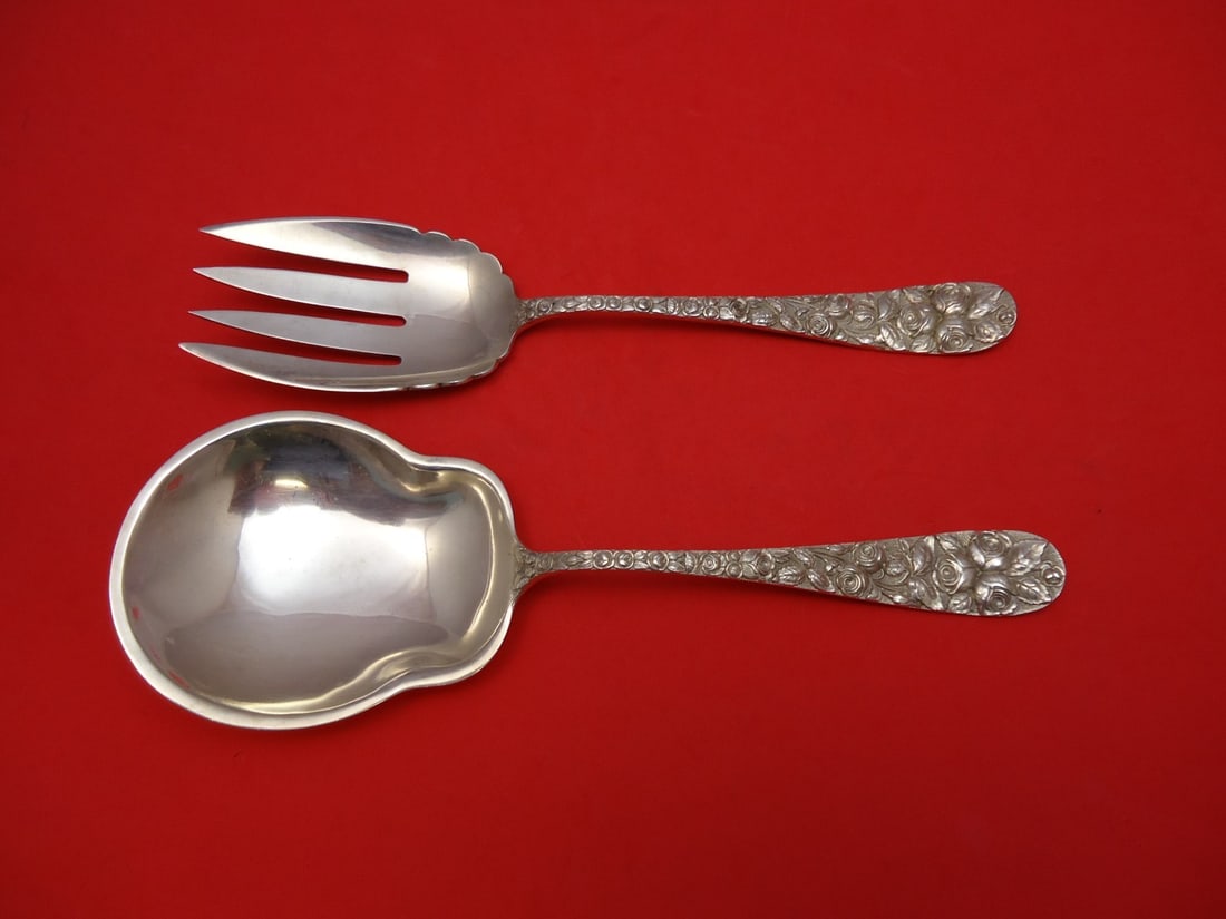 Schofield Baltimore Rose Sterling Silver Salad Serving Set 2pc 9 1/4 Inch (1 of 1)
