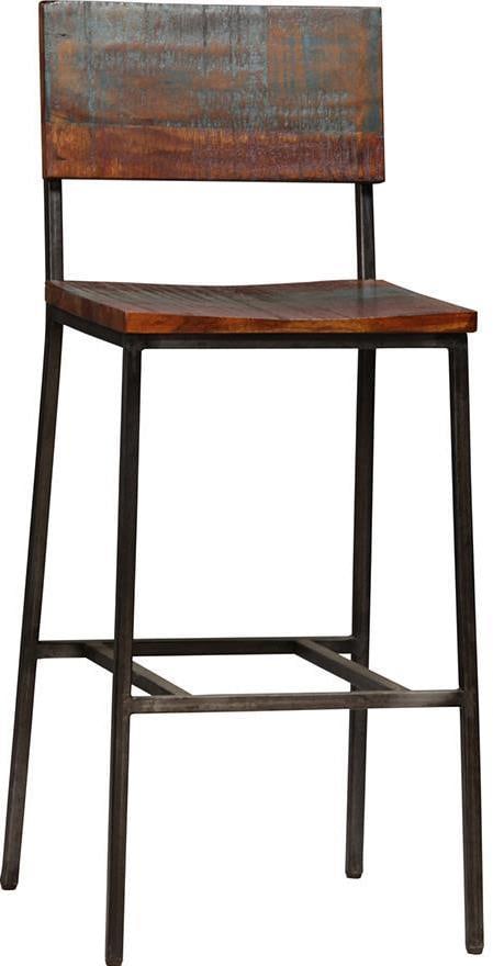 Rustic Dovetail Bar Stool Acacia Wood Iron Frame Derry Collection (1 of 2)