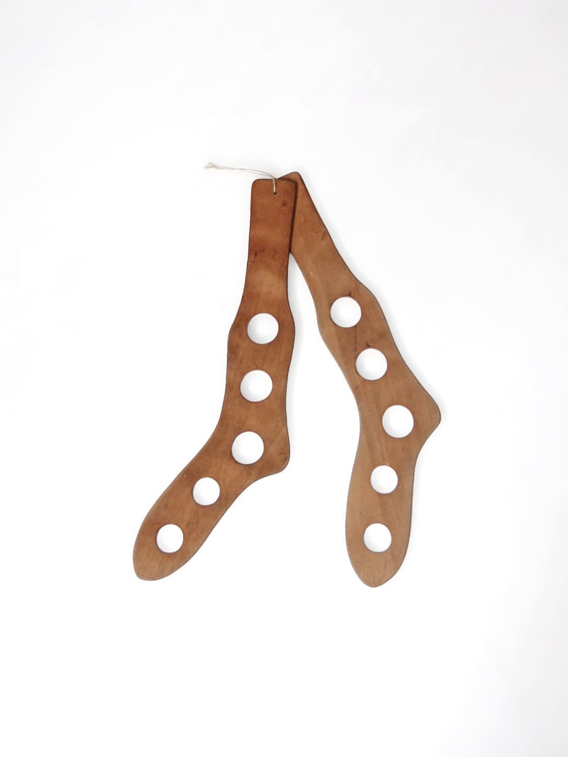 Pair of Early 20th Century Wooden Stocking Stretchers with Cut-Out Design (1 of 8)